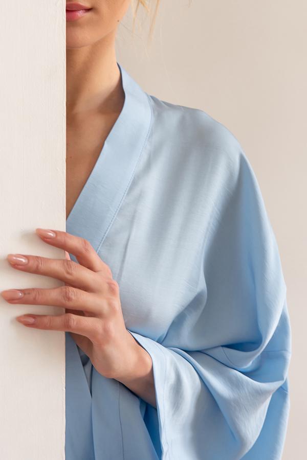 Халат шелковый Forli Sky ONE с хлопком (SL0035-94-04_ONE) - фото 2 Халат шелковый Forli Sky ONE с хлопком (SL0035-94-04_ONE) - фото 2