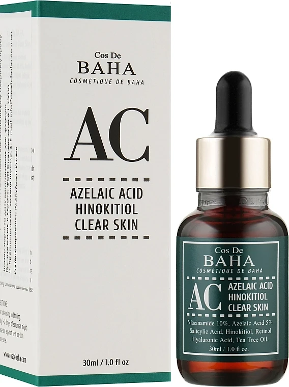 Сироватка для обличчя для боротьби з акне Cos de BAHA AC Azelaic Acid Hinokitiol Clear Skin Інтенсивна 30 мл (32123730)