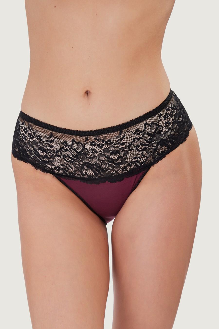 Трусики слип ORO р. 5/XL Бордовый/Черный (66692)