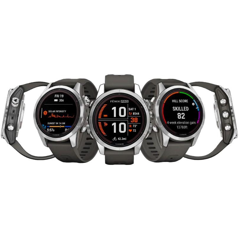 Смарт-часы Garmin Fenix 7S Pro Solar Edition 42 мм Silver with Graphite Band (010-02776-00) - фото 10