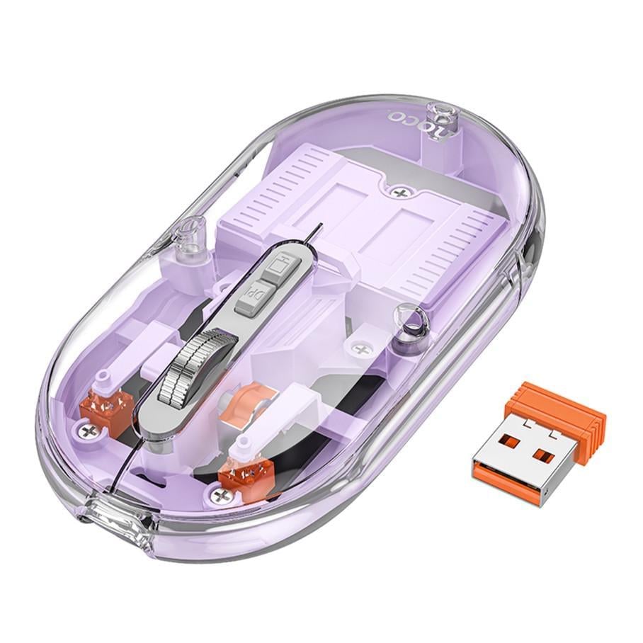 Компьютерная мышка беспроводная Hoco GM35 General dual-mode silent battery version Фиолетовый (3001624119)
