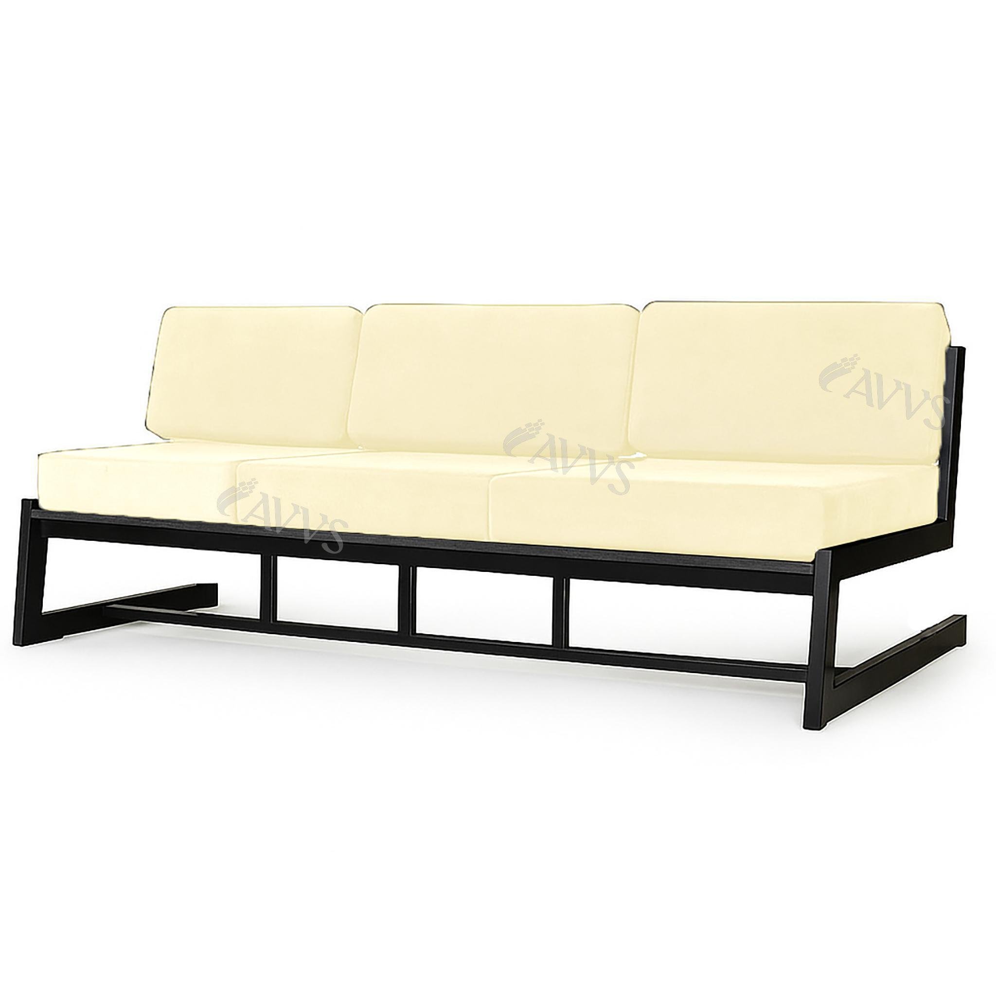 Диван металлический AVVS Атлас лофт рогожка 206 см Бежевый - фото 1