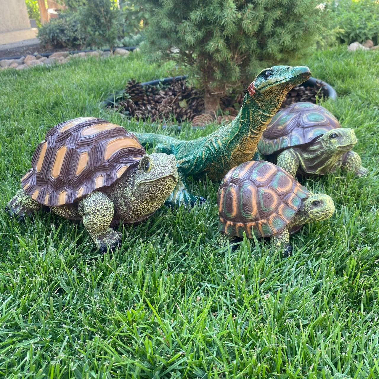 Комплект садовых фигур варан и семья черепах 4 шт. (4413)