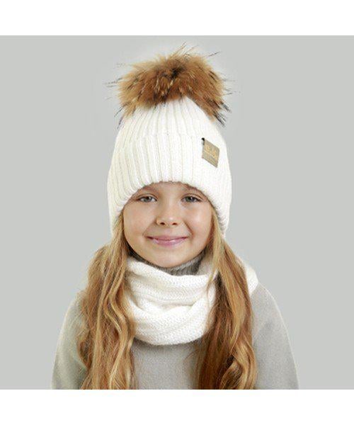 Комплект шапка та шарф дитячий Elf Тесс р. 56 Молочний (OK001628)
