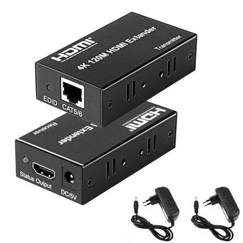 Переходник HDMI to RJ45 по витой паре активный до 120 м Черный (18252835)