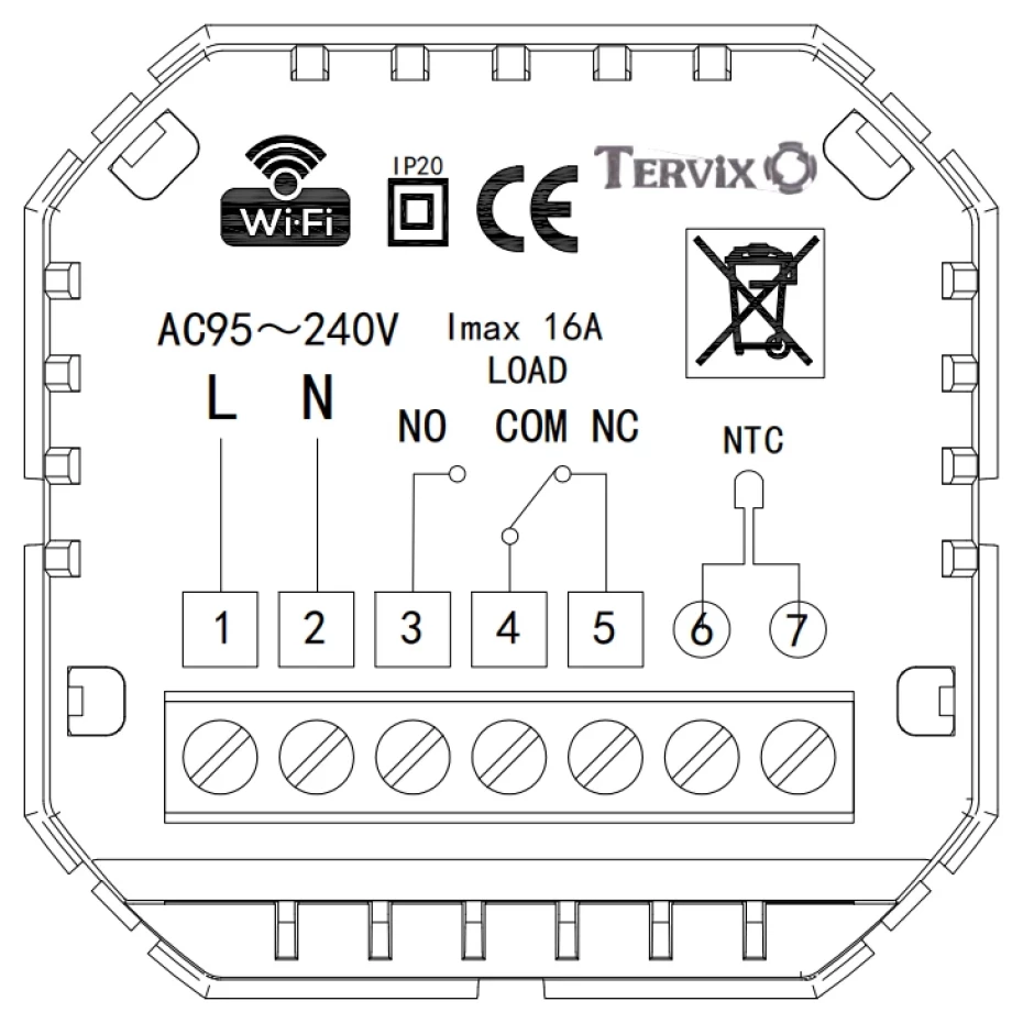 Терморегулятор Tervix Pro Line з WiFi управлінням для газового/електричного котла 114331 (AKD53337) - фото 2 Терморегулятор Tervix Pro Line з WiFi управлінням для газового/електричного котла 114331 (AKD53337) - фото 2