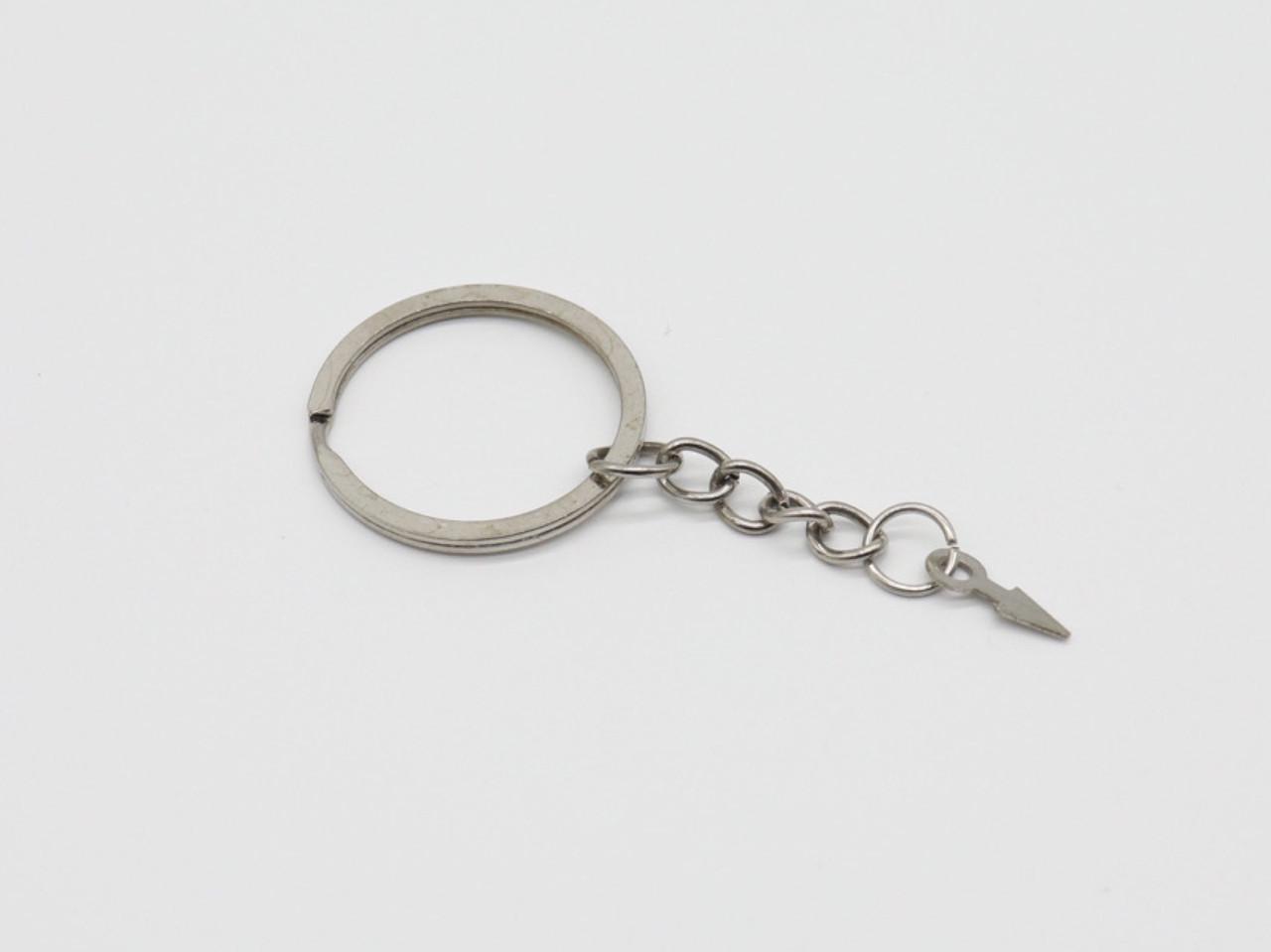 Кольцо для ключей с цепочкой и винтом 30 мм Серебряный (576158507)