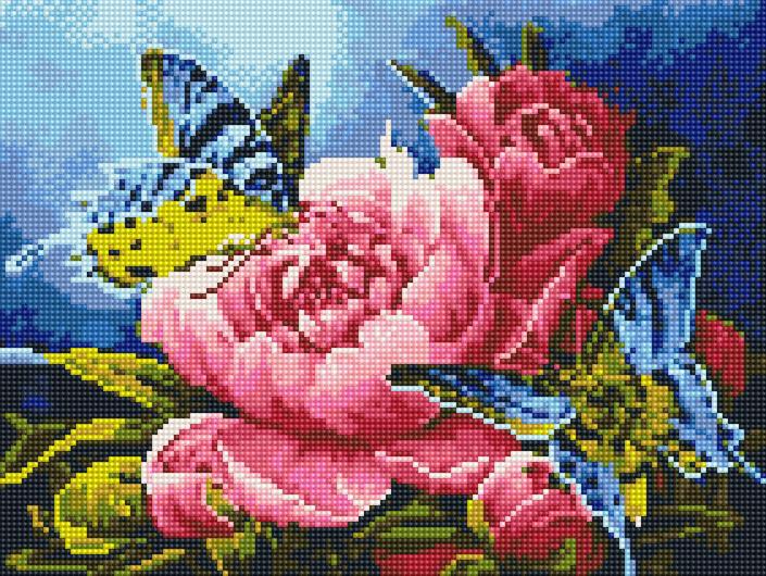 Алмазная мозаика Rainbow Art Бабочки на пионе 30x40 см (EJ1242)