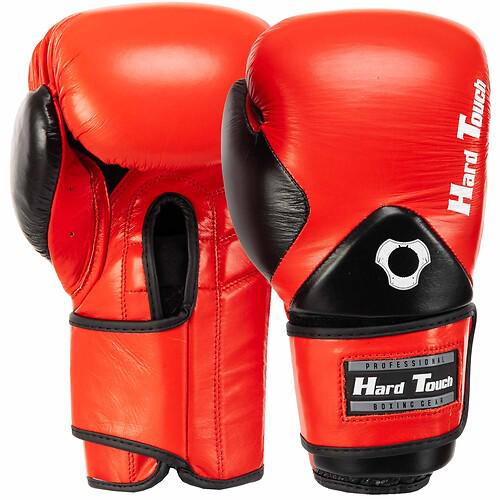 Перчатки боксерские Hard Touch BO-7376 кожаные 10 унции Красный (31493083)