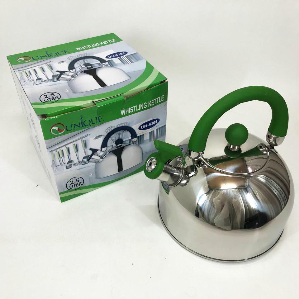 Чайник Unique со свистком 2,5л Зеленый (UN-5302) - фото 3