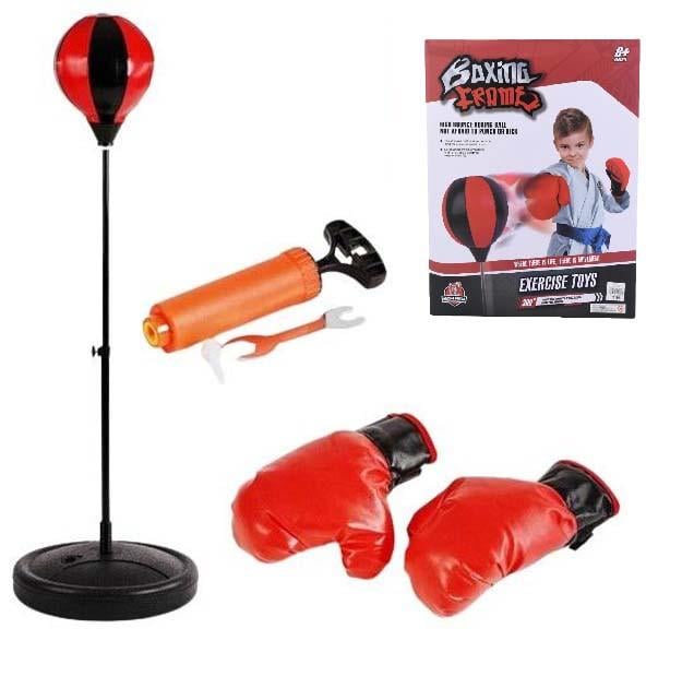 Детский боксерский набор на стойке с перчатками и насосом 70-110 см