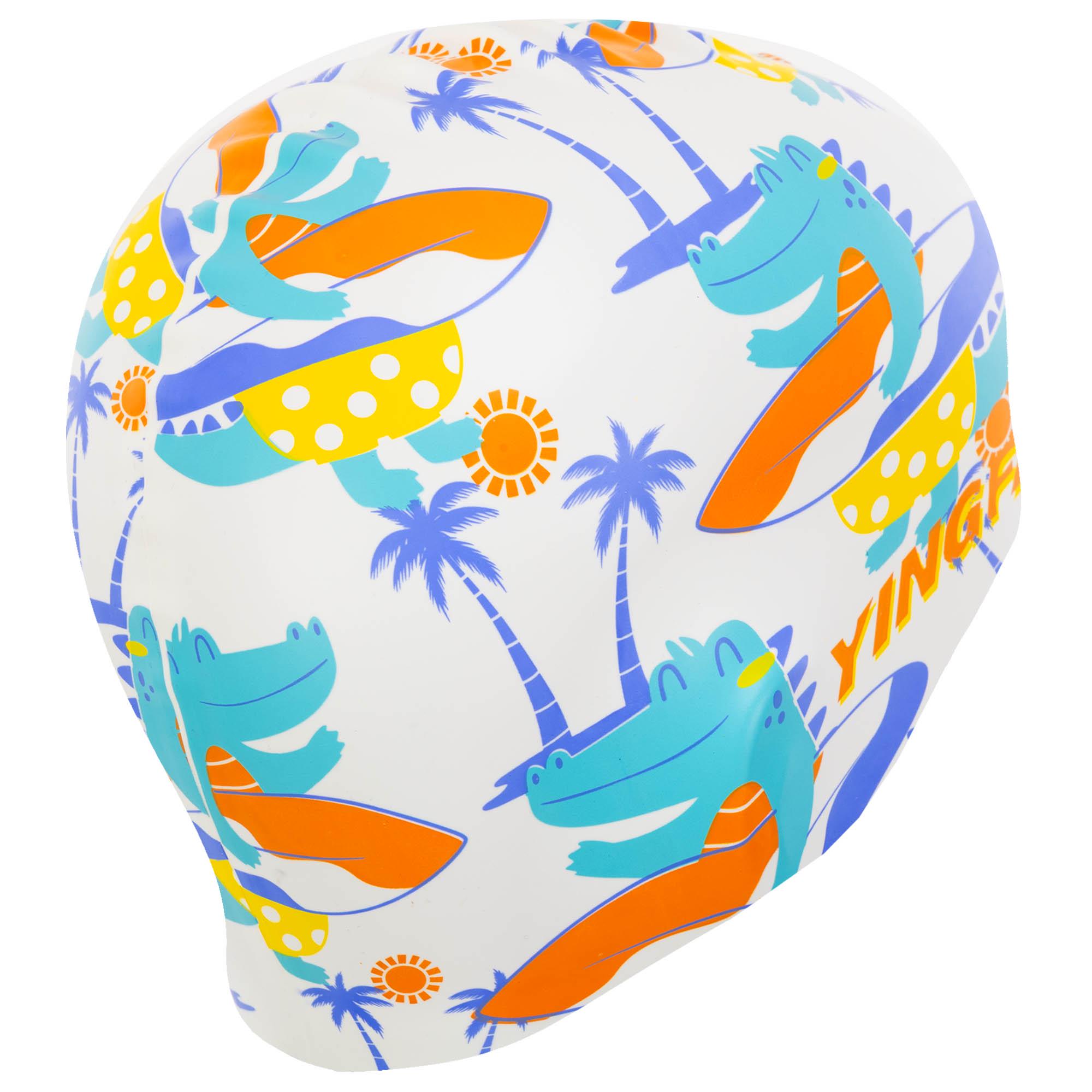 Шапочка для плавання дитяча YINGFA K0012 силіконова Біло-помаранчевий (K0012_Белый-оранжевый) - фото 4 Шапочка для плавання дитяча YINGFA K0012 силіконова Біло-помаранчевий (K0012_Белый-оранжевый) - фото 4