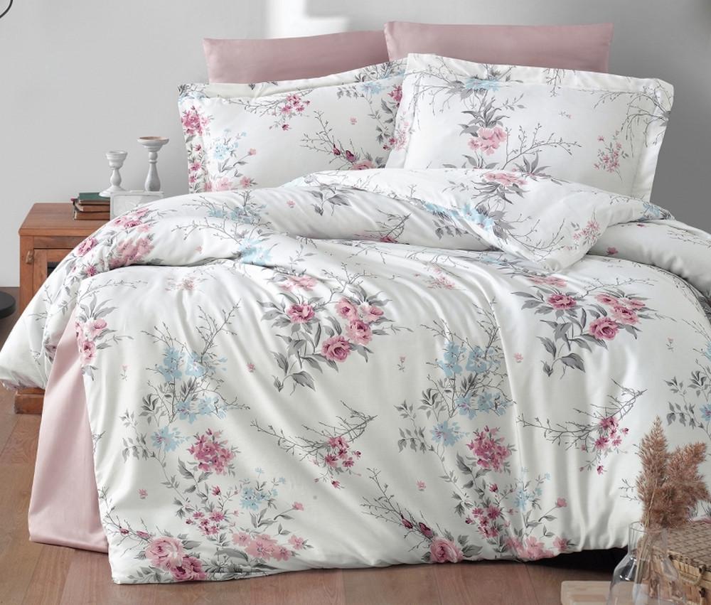 Постельное белье сатин First Choice Leena powder евро (20929)