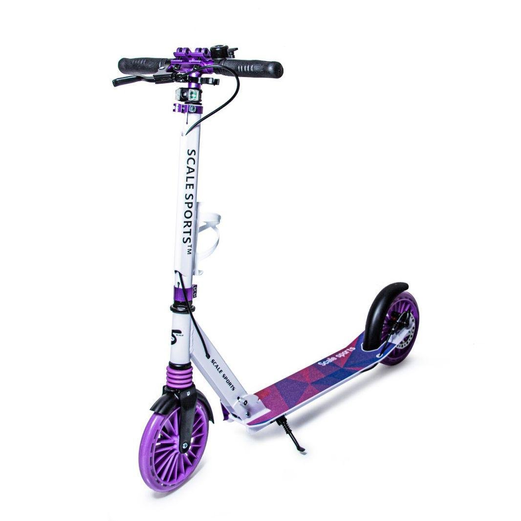 Самокат металлический Scale Sports SS-23 с дисковым тормозом и LED-фонарем Фиолетовый (2489493605) - фото 1 Самокат металлический Scale Sports SS-23 с дисковым тормозом и LED-фонарем Фиолетовый (2489493605) - фото 1