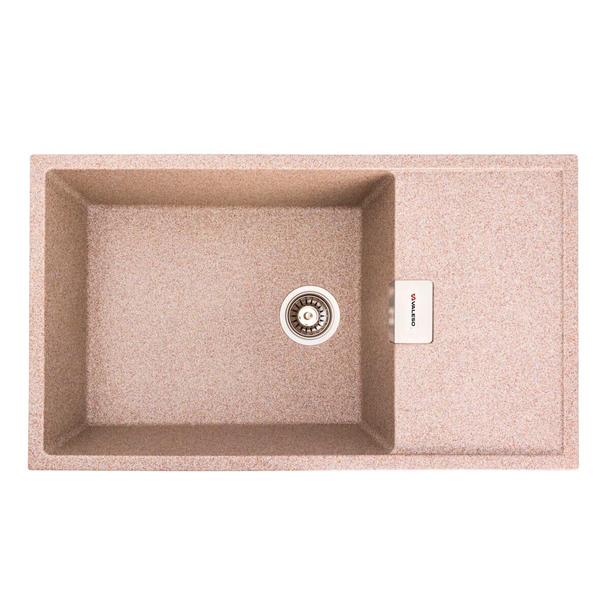 Мойка гранитная Valeso Diamond 860х500 врезная прямоугольная Карамель матовый (PLTM-SP000047537)
