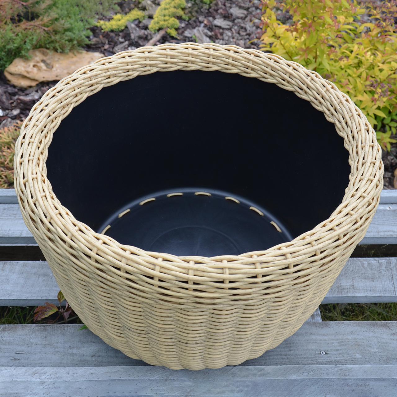 Кашпо велике для рослин та квітів з штучного ротангу/ручної роботи 60 л Світле дерево (12343665) - фото 3 Кашпо велике для рослин та квітів з штучного ротангу/ручної роботи 60 л Світле дерево (12343665) - фото 3