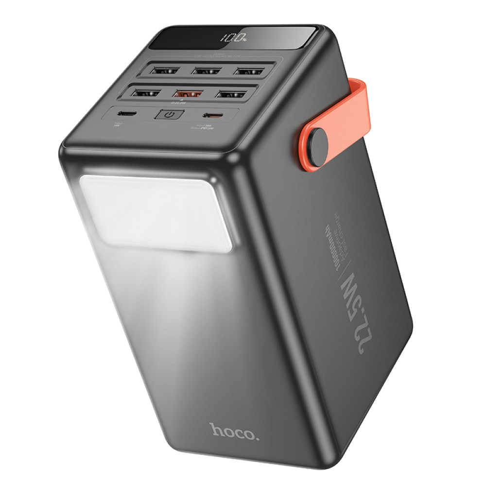 Павербанк Hoco J142 100000 mAh 22,5W быстрая зарядка и фонарь Черный (PBH0409142)