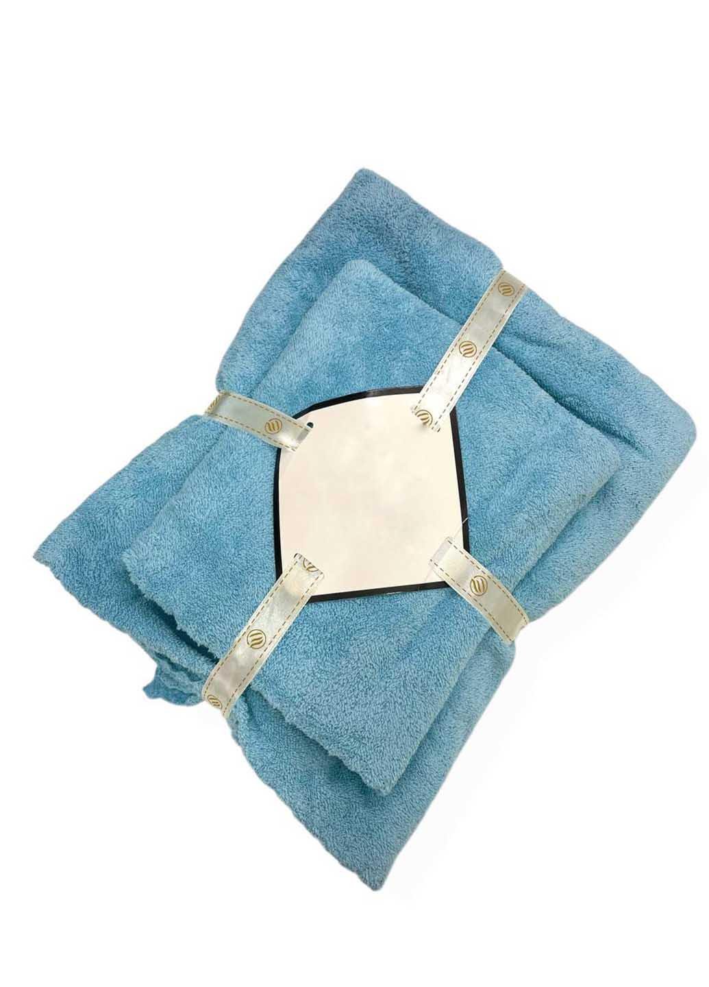 Комплект однотонных полотенец микрофибра 2 шт. (21-7) - фото 1