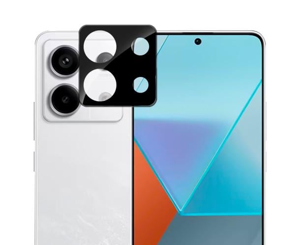 Защитное стекло 3D на заднюю камеру для Xiaomi Redmi Note 13 Pro 5G / Poco X6, Black
