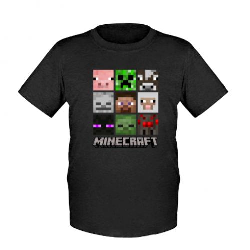 Футболка детская Minecraft character heads 116 см Черный (10007785-2-160920-XS)