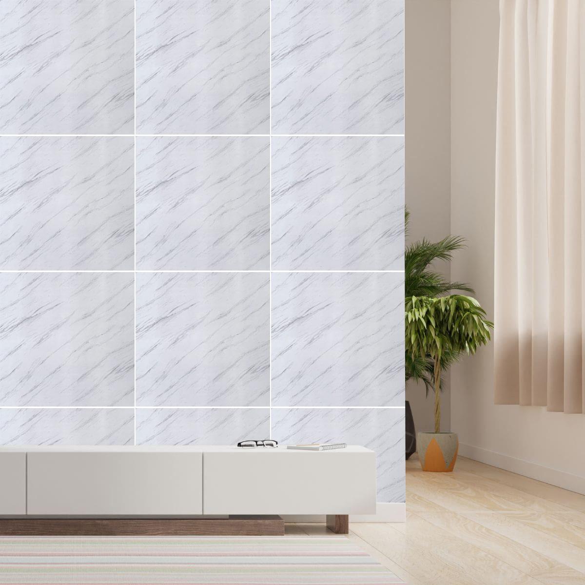 Плита декоративная ПВХ Sticker Wall SW-00001623 греческий мрамор 600х600х3 мм Белый