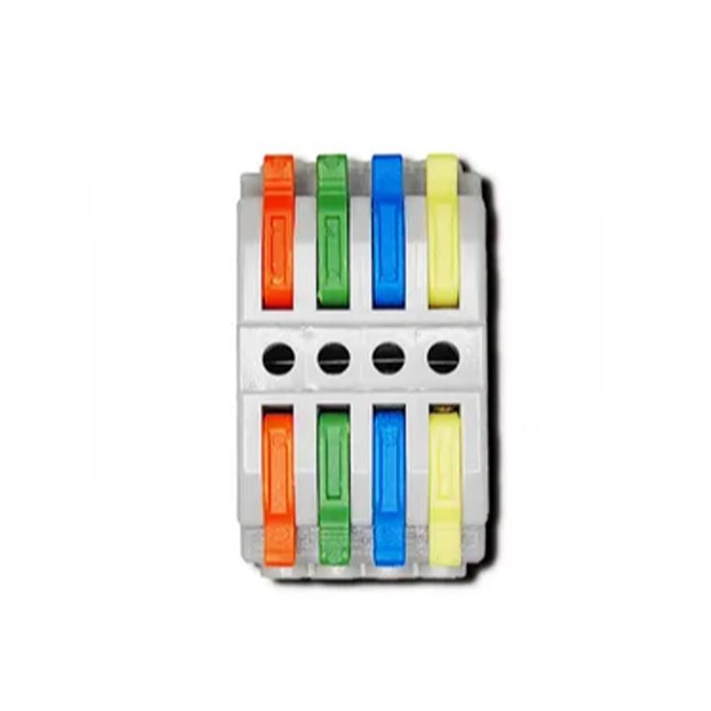 Клемма проходная Tactix 0,08-4 мм2 32А 4х1-4х1 одинарная 41,5х23,6х14,7 мм Разноцветный (CT223-4с)