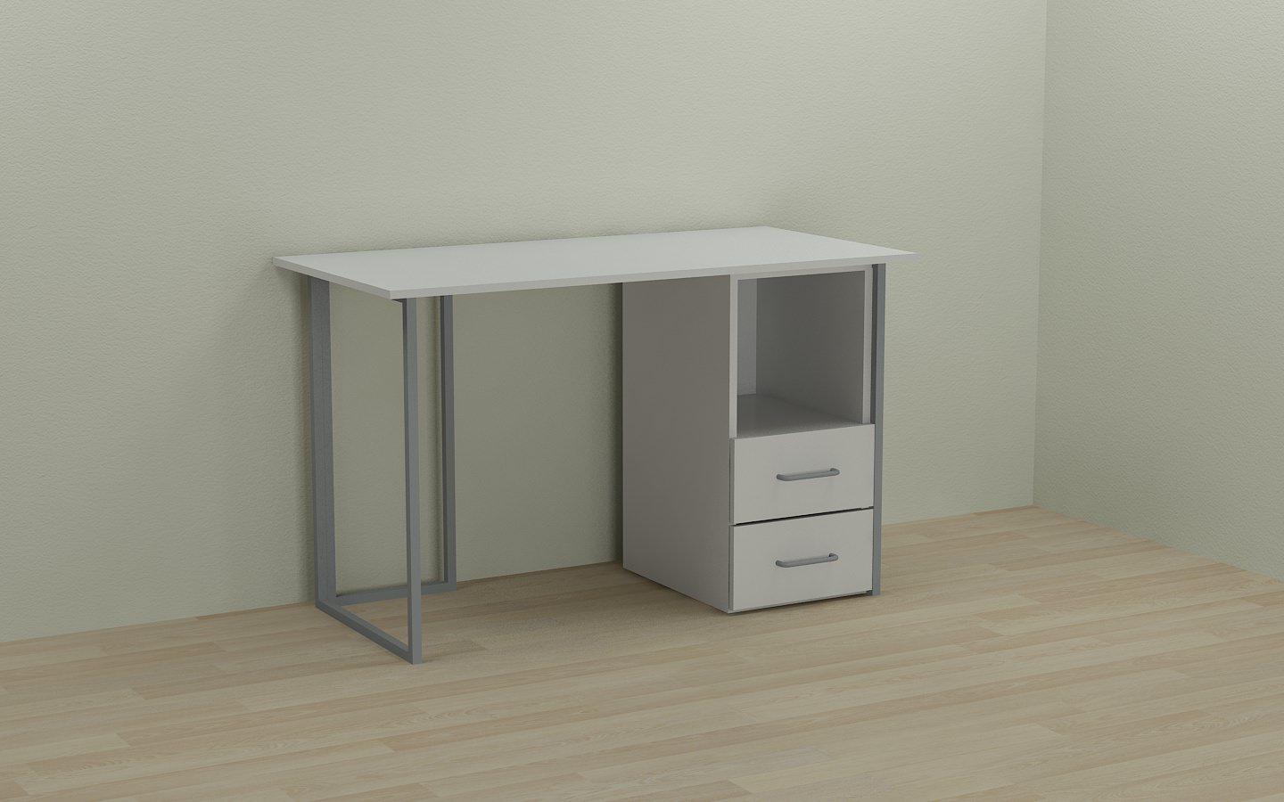 Стіл комп'ютерний Ferrum-decor Отто ДСП 16 мм 75x120x70 см Сірий/Білий (FRD-101511)