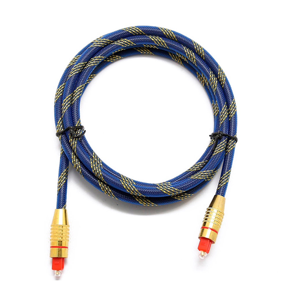 Кабель VOLTRONIC оптичний цифровий нейлонова обплетення 250 Мбіт/с для звуку 5 м Синій/Золотий (20017)