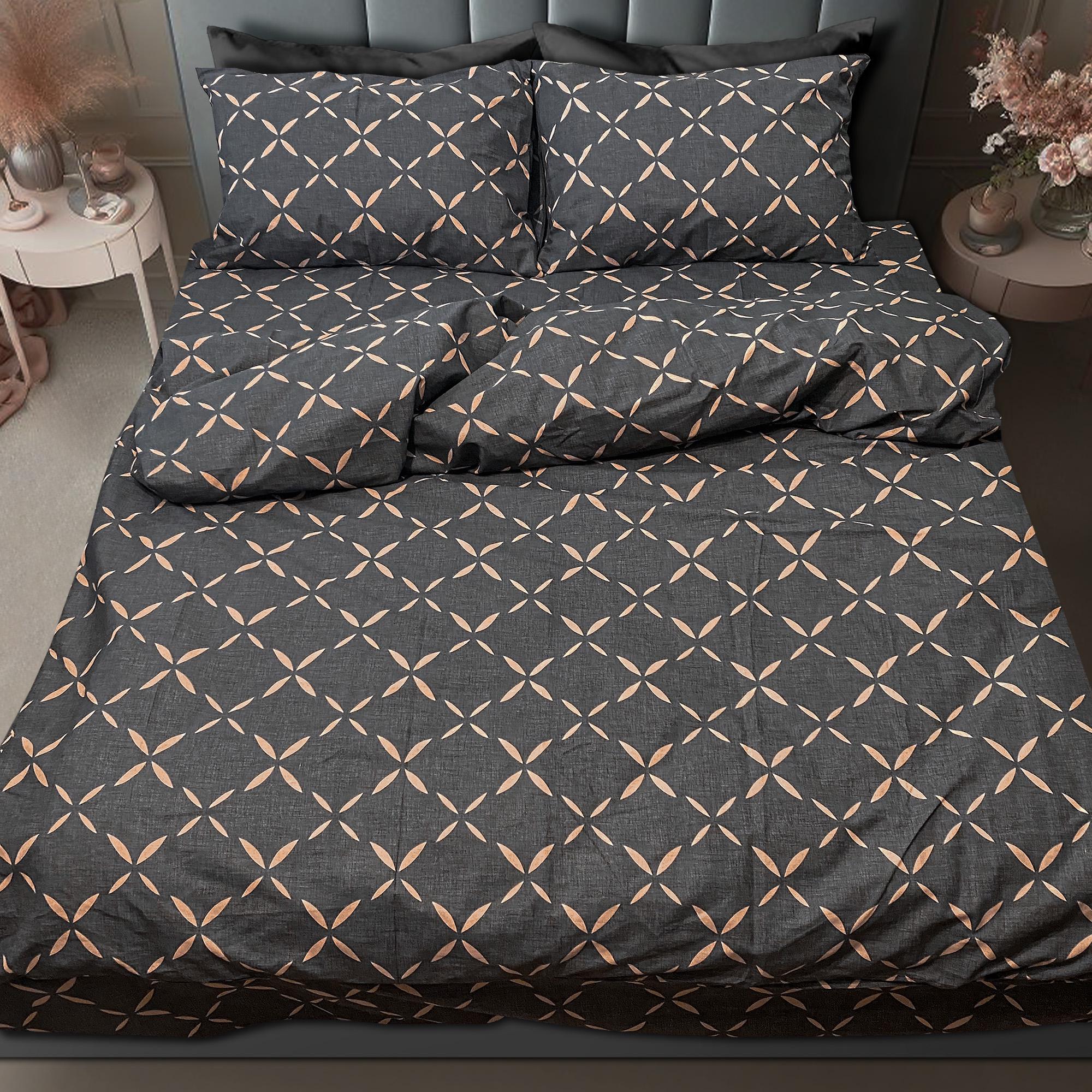 Комплект постельного белья Zastelli Орнамент 40-1427 двуспальный 175х210 см Dark Gray (21414)