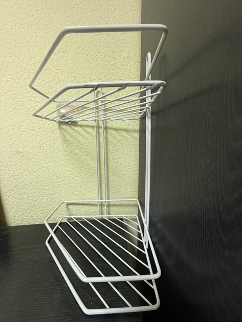 Полка угловая MOBILITY 2-х ярусная для ванной комнаты 32,5х19,5х19,5 см Белый (29293733) - фото 7