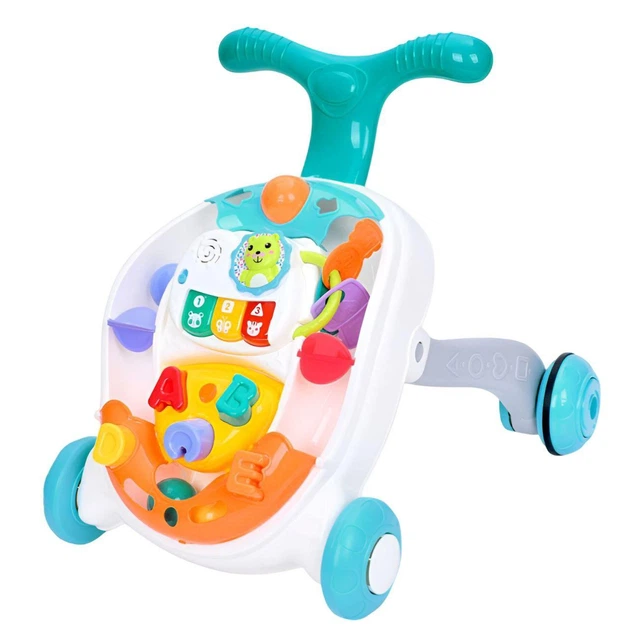 Ходунки-каталка детские развивающие 6656 из пластика музыкальные с игровой панелью 42х42х46 см Синий (150-7-6656.1)