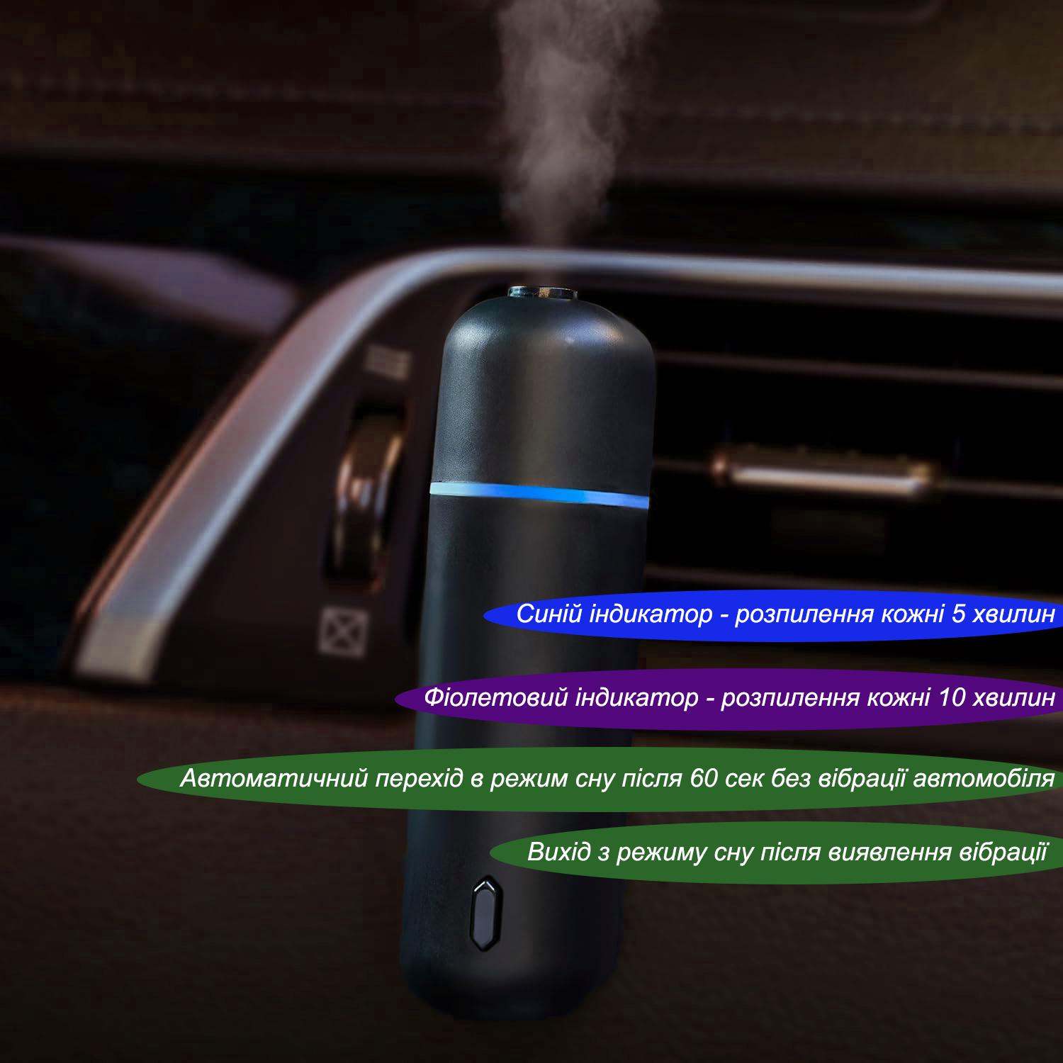 Ароматизатор з автоматичним розпиленням Ultrasonic Car Aroma Diffuser Black 6 ароматів (23034445) - фото 4