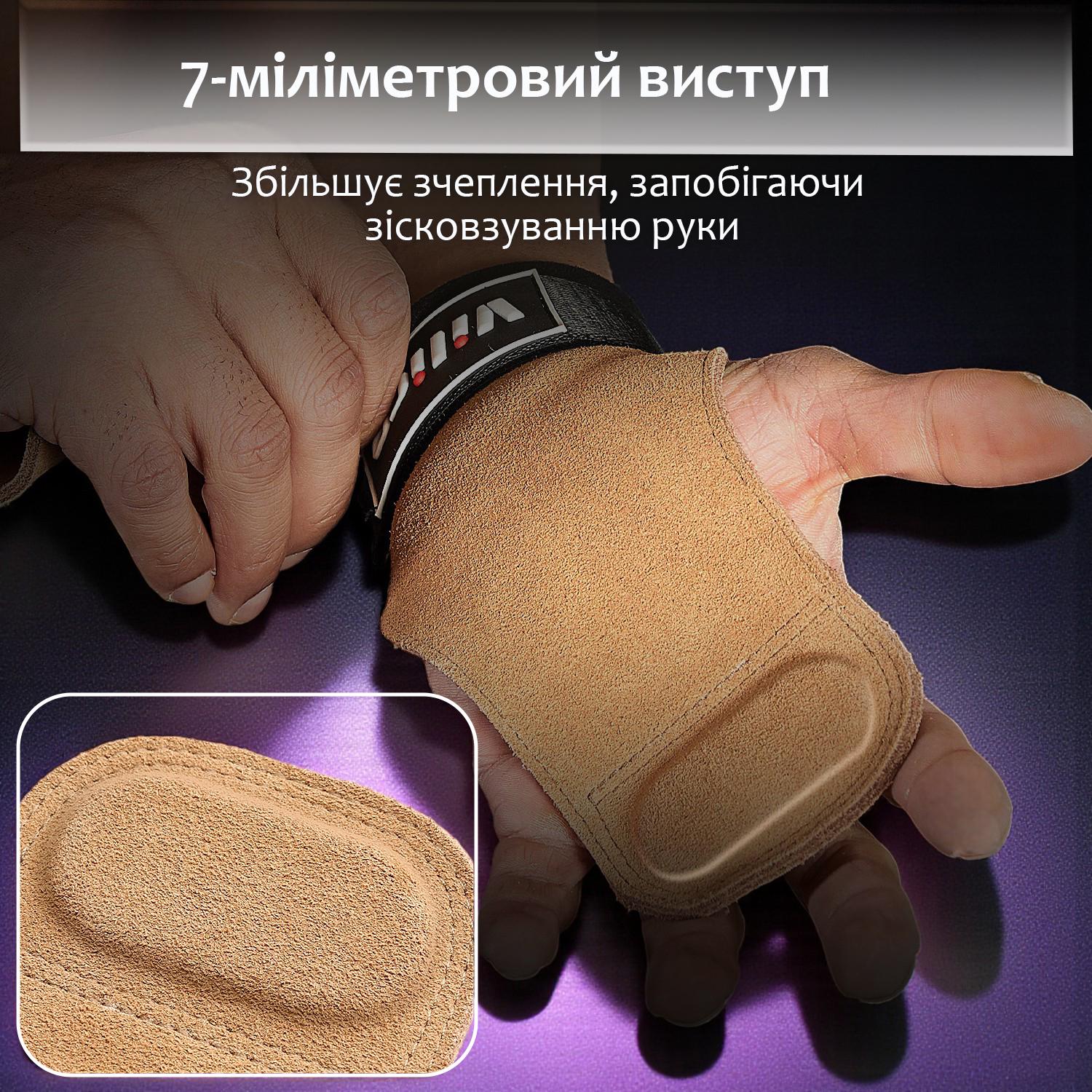 Накладки спортивные на ладони для гимнастики кроссфита турника кожаные Черный (64_3_0_1C) - фото 9 Накладки спортивные на ладони для гимнастики кроссфита турника кожаные Черный (64_3_0_1C) - фото 9