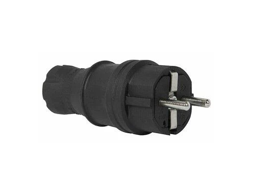 Вилка пряма E.NEXT e.plug.rubber.028.16 із заземленням каучукова 16А (s9100023)