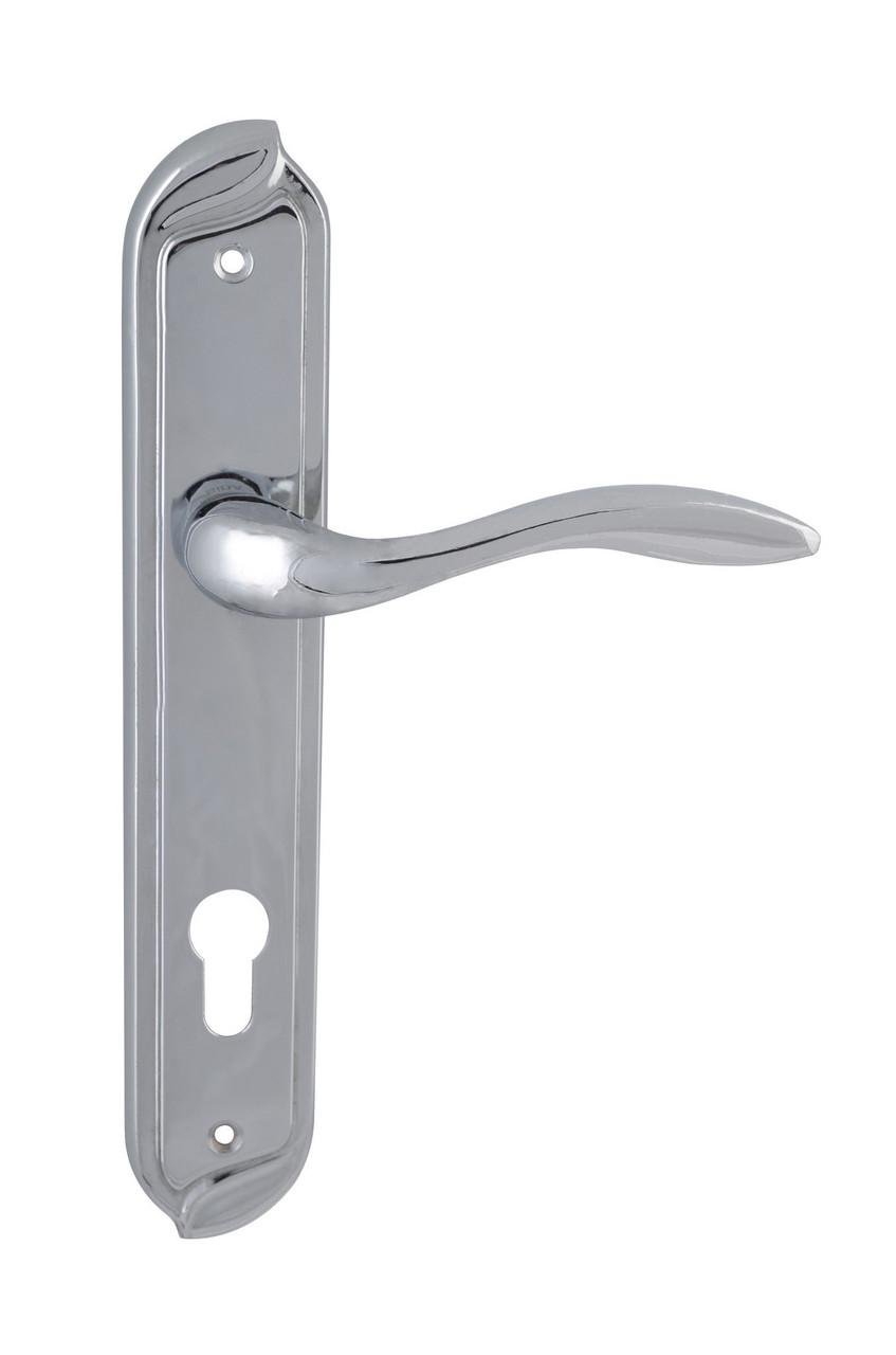 Дверная ручка под ключ Siba Venice на планке 85 мм Хром полированный (Z02 3 07 07 (85))
