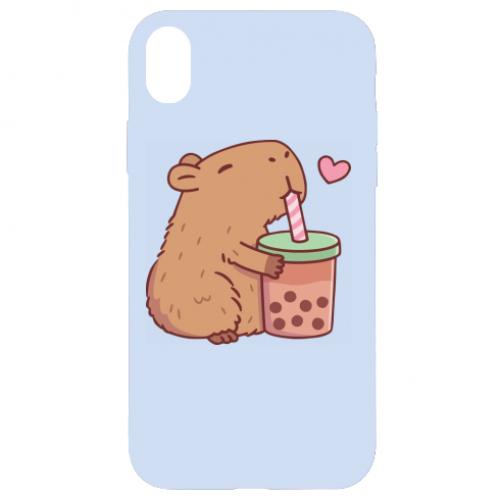Чехол для iPhone XR Boba tea capybara