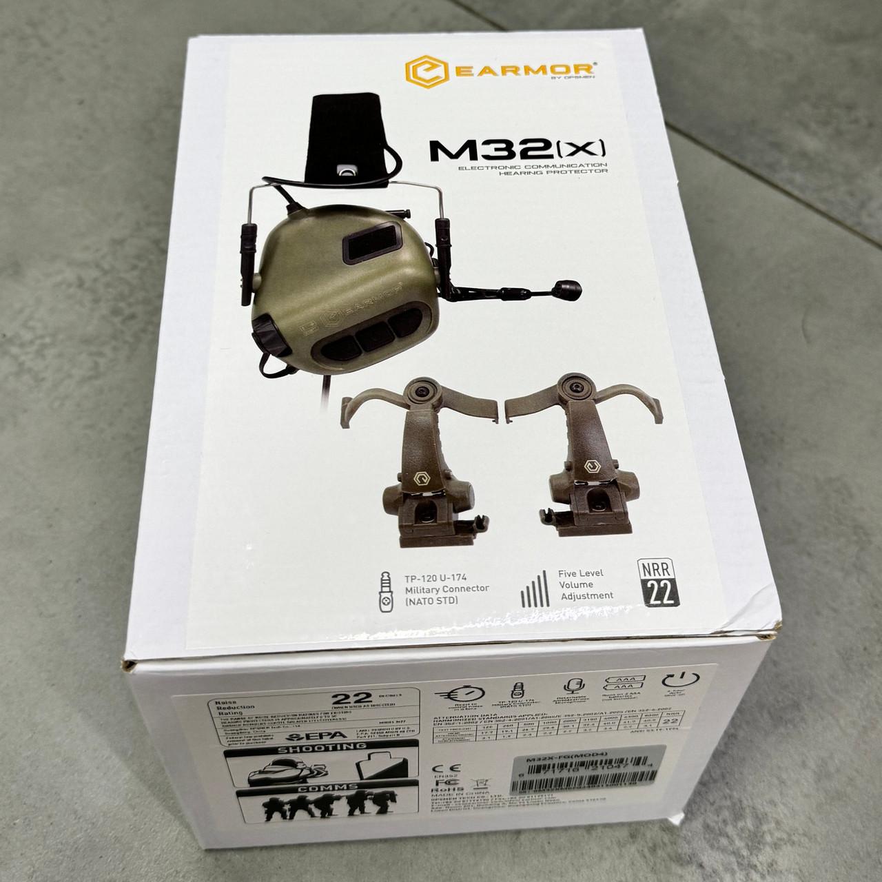 Наушники активные Earmor M32X MOD4 с креплением на шлем и оголовьем Олива (245517) - фото 10