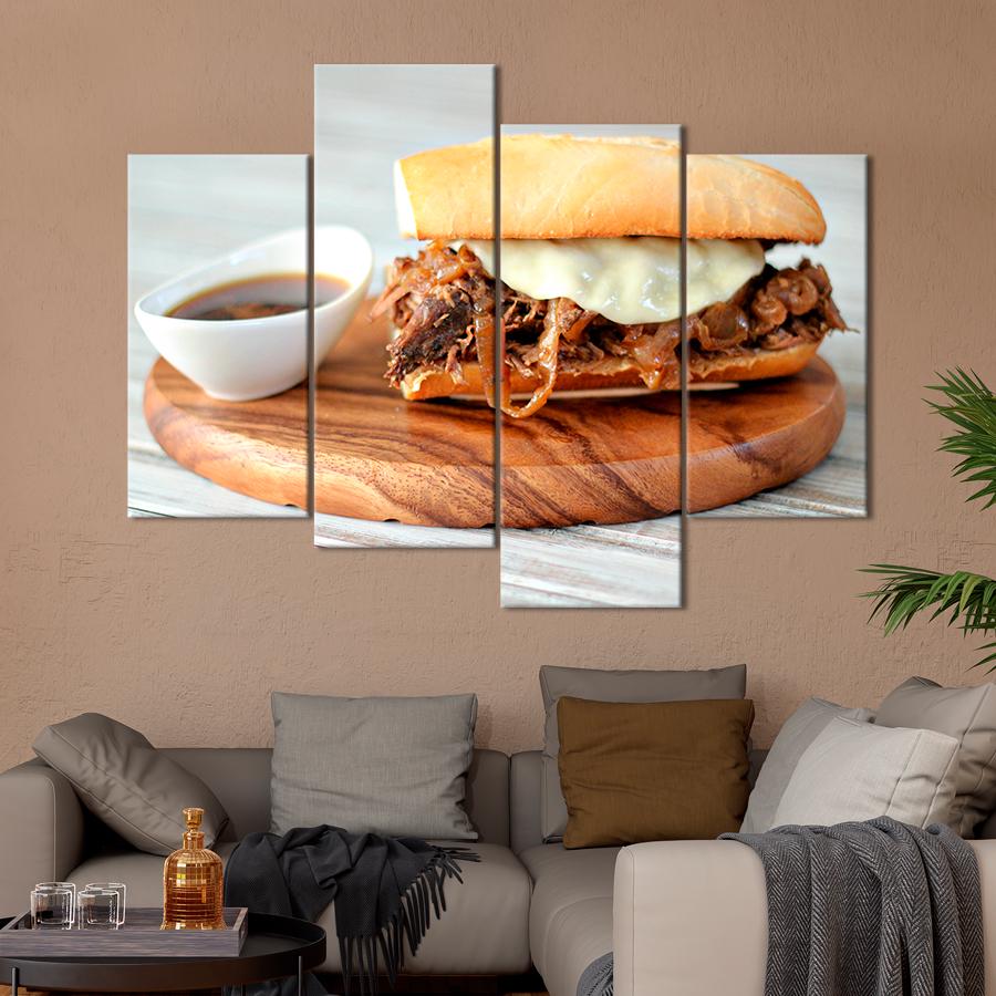 Настенний декор Красивая подача сэндвича с рваной свининой 149x106 см (A500-4)
