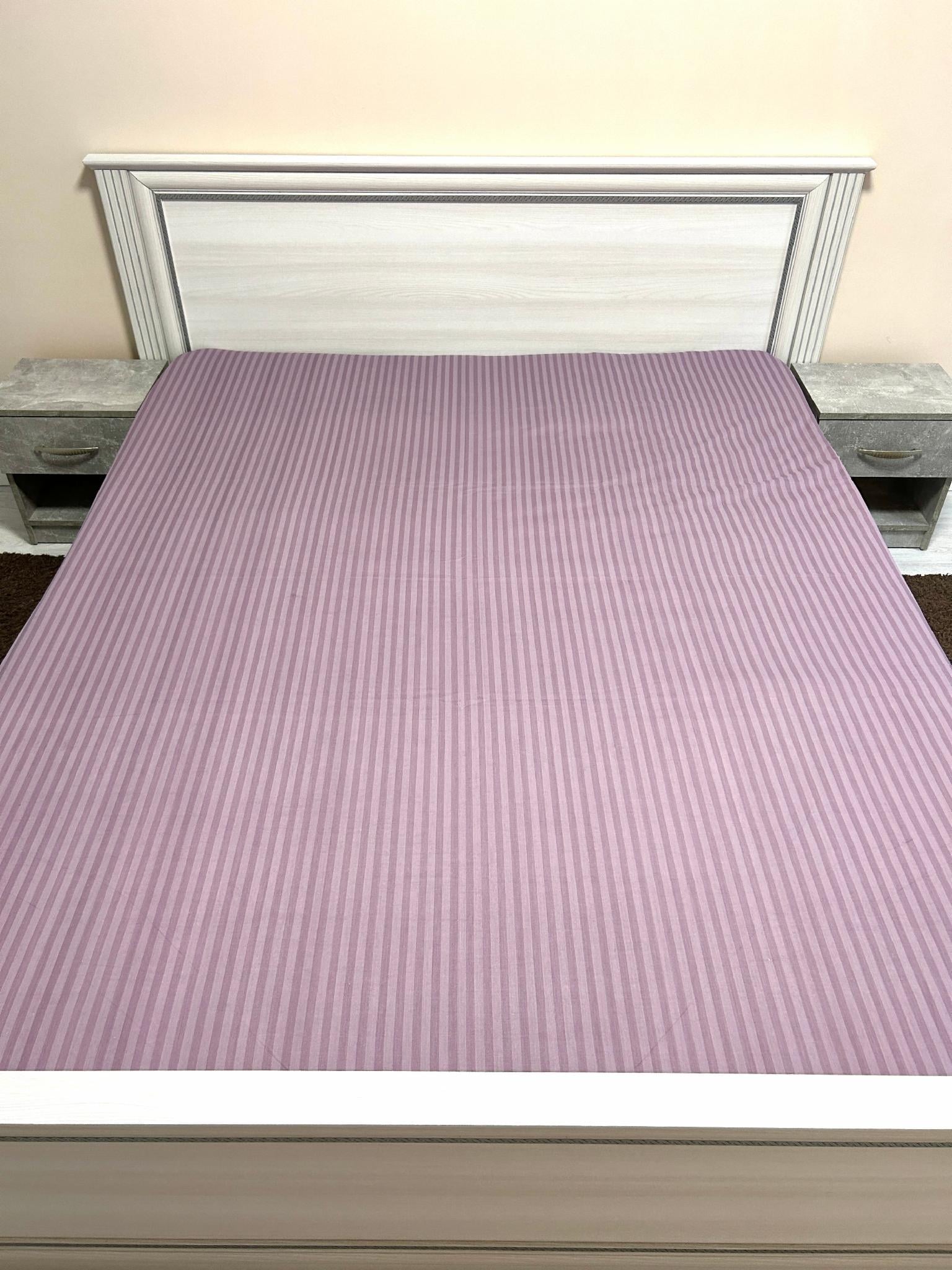 Простынь на резинке Полоски 180х200 см Фиолетовый (G-10038/WP/-180)