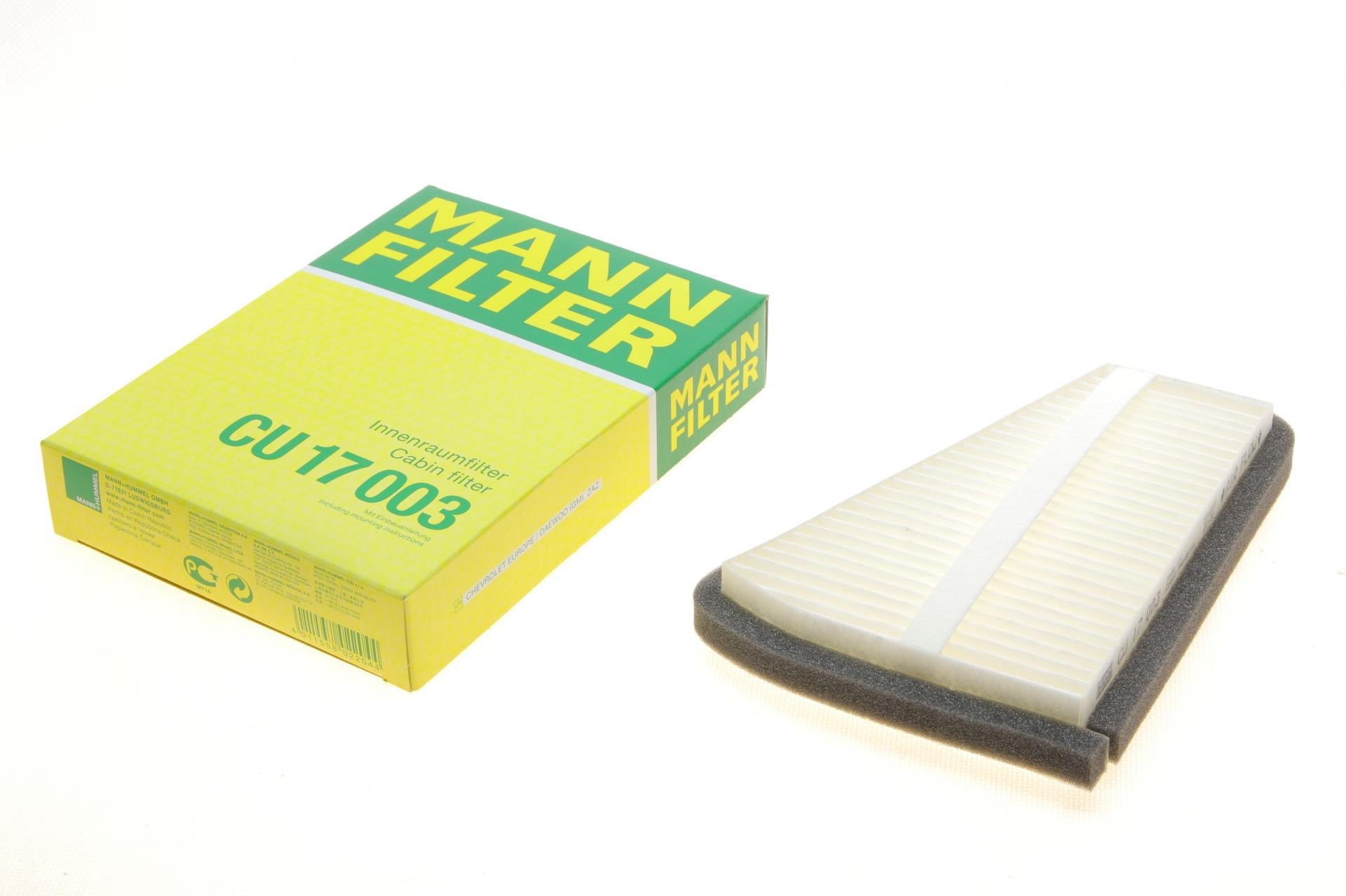 Фильтр салона Mann-Filter для Daewoo (LAnos 97-10 (CU 17 003)