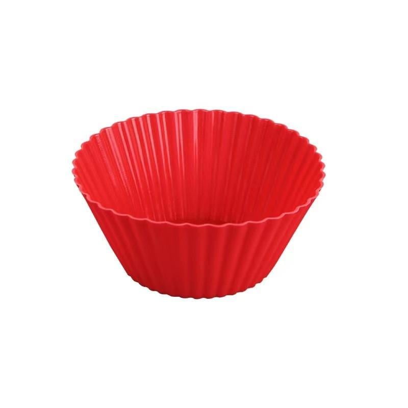 Форма для кекса круглая силиконовая 7х3,4 см 1 шт. Красный (ХК0734о07)