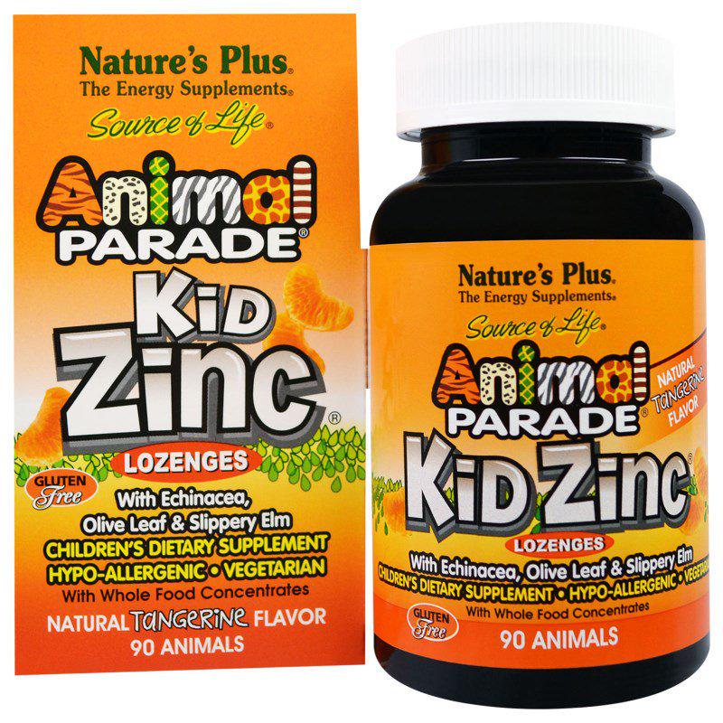 Цинк для детей Kid Zinc Animal Parade Natures Plus 90 таблеток для рассасывания (NTP29964)