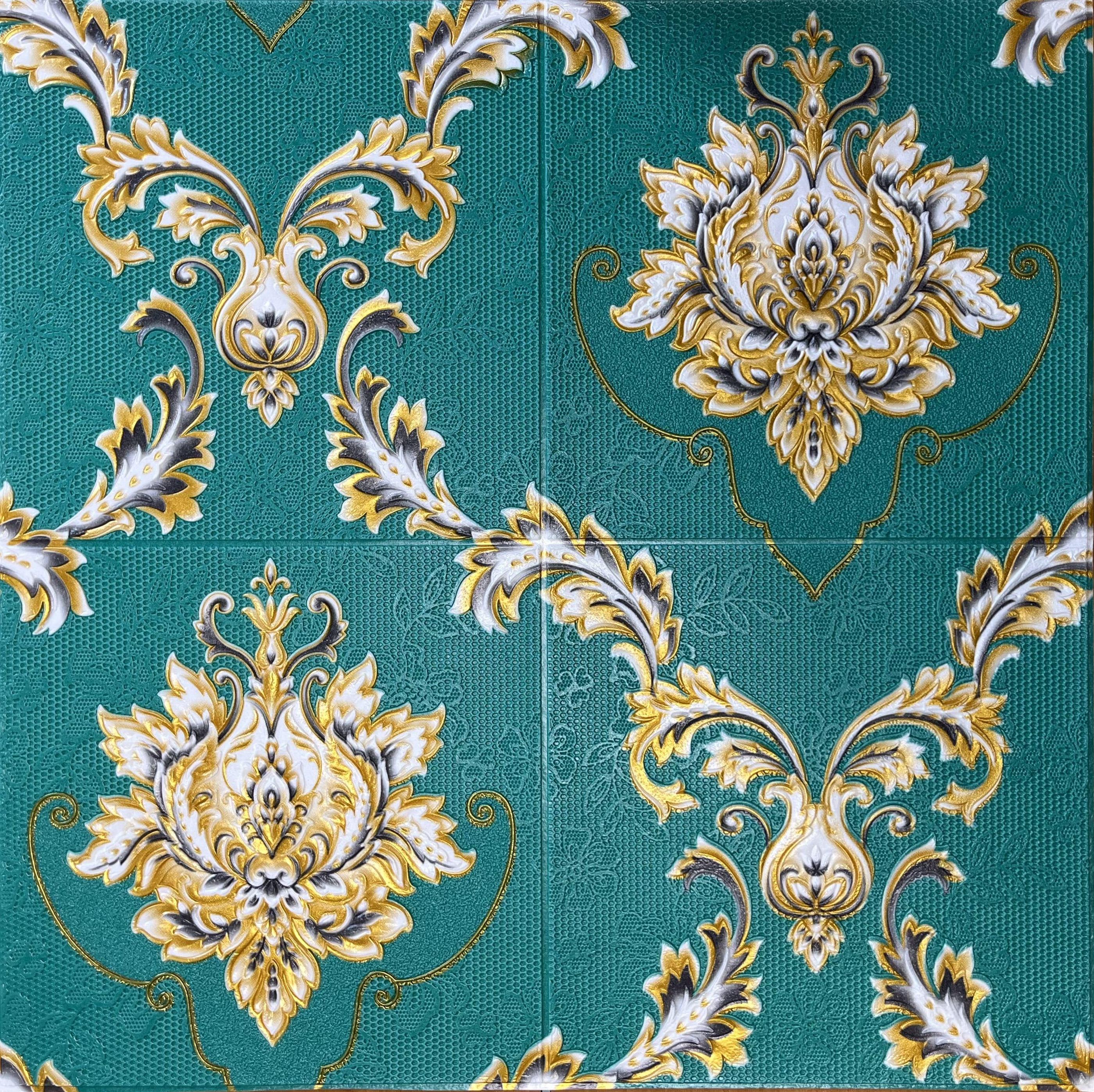 3D-панель самоклеящаяся декоративная винтаж 700x700x3 мм Зеленый 3D-панель самоклеящаяся декоративная винтаж 700x700x3 мм Зеленый