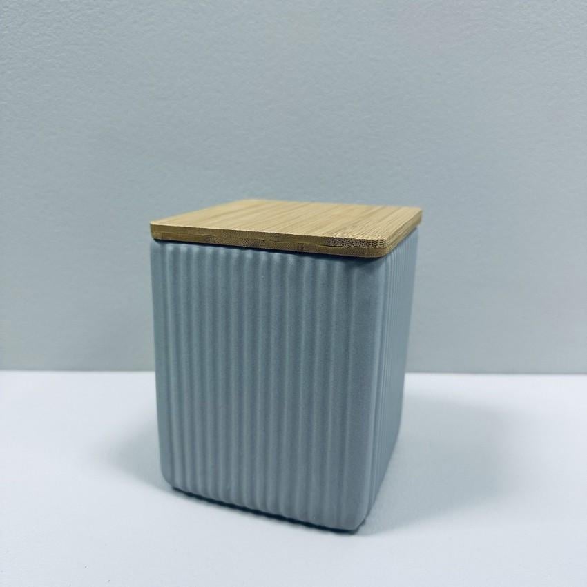 Банка керамічна з бамбуковою кришкою Scandi Grey BonaDi 304-017 900 мл (2542545294)