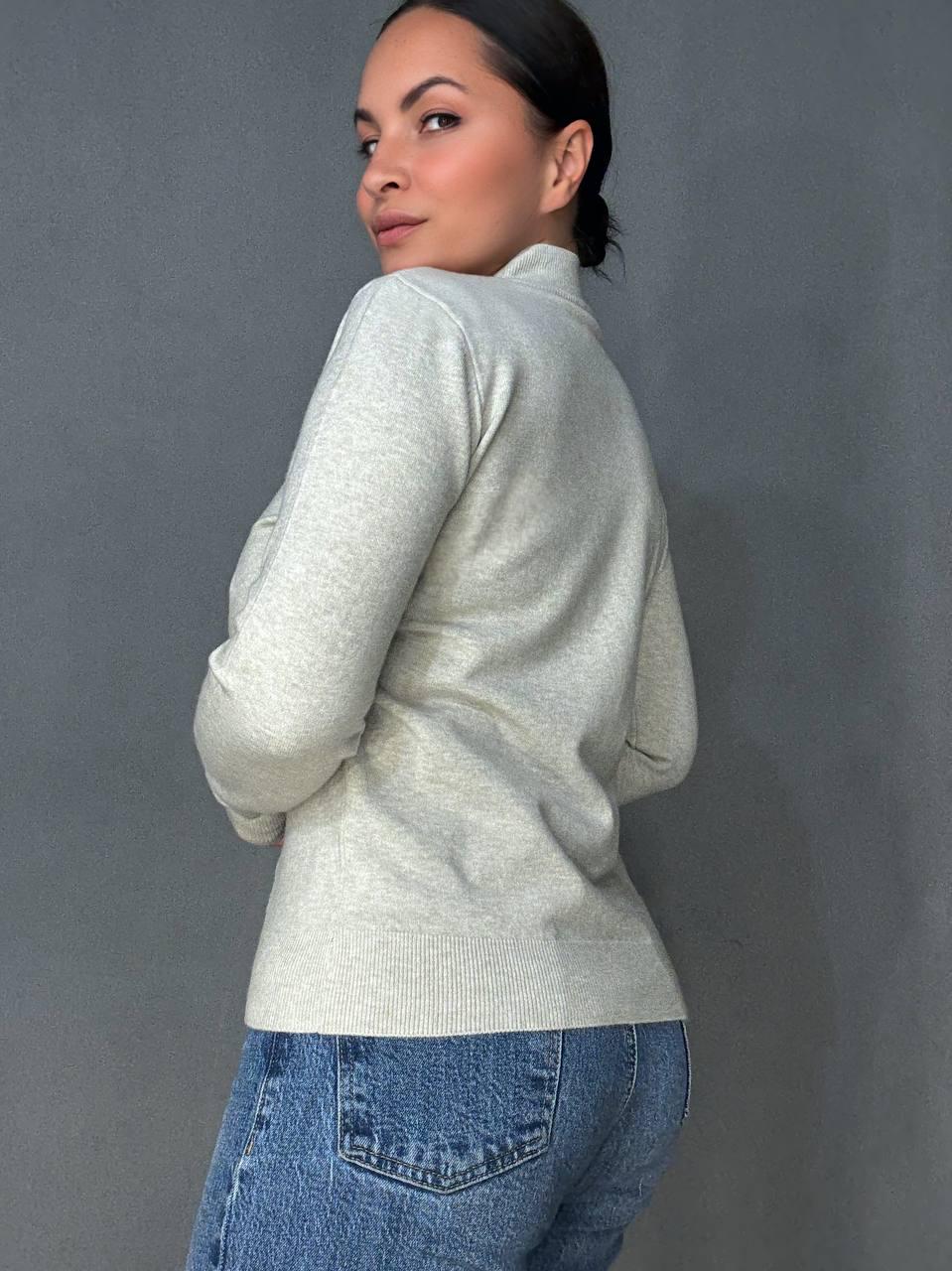 Светр жіночий A-N 106 водолазка гольф з коміром стійкою базовий OS Бежевий (5408) - фото 2