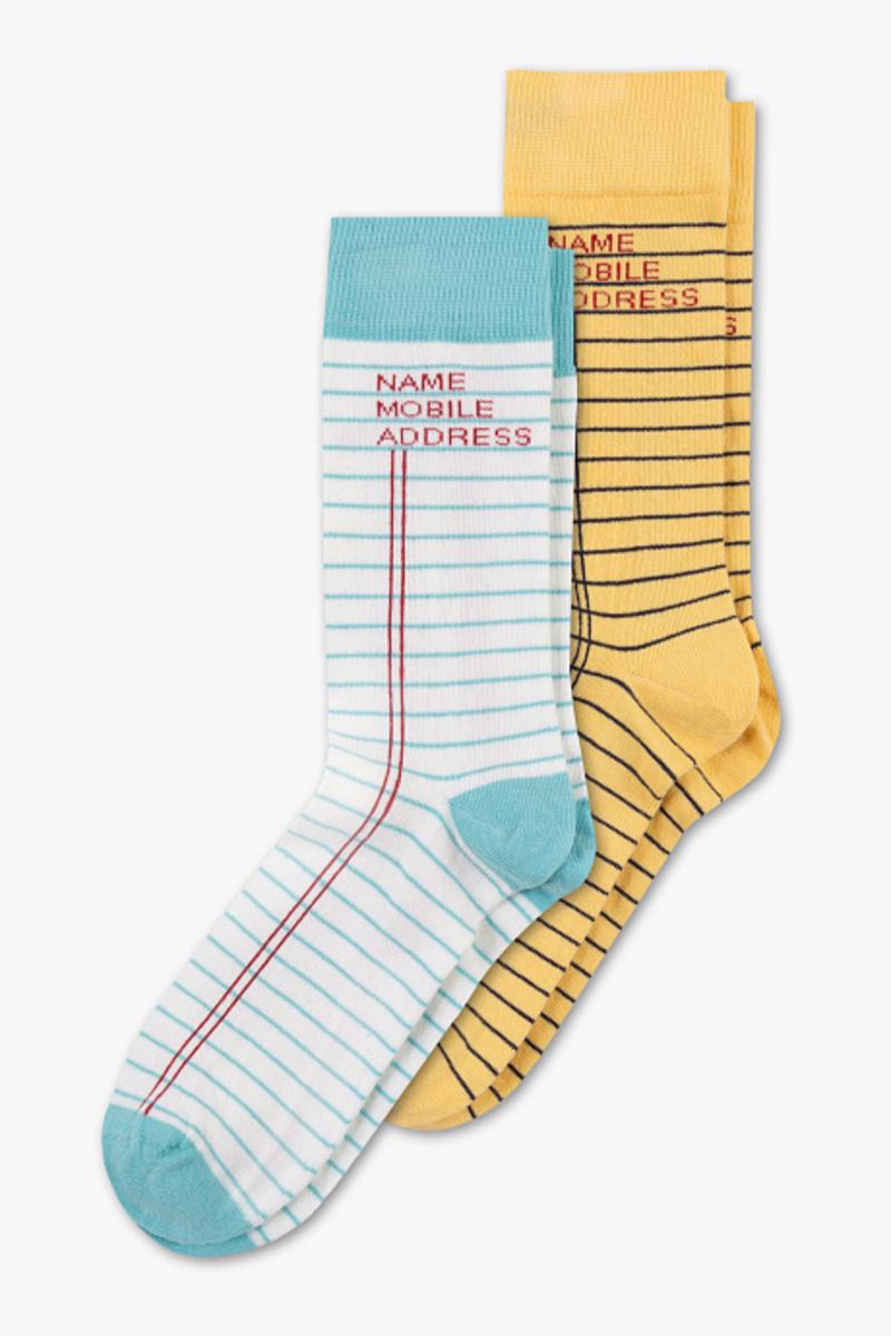 Носки C&A 2 пары Полоска р. 39-42 Желтый/Белый (9537164325515)