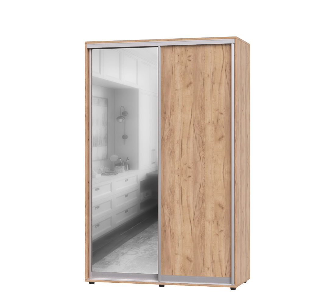 Шкаф-купе двухдверный Эверест ШК-02 140х60х220 см Дуб Крафт Золотой (06928)