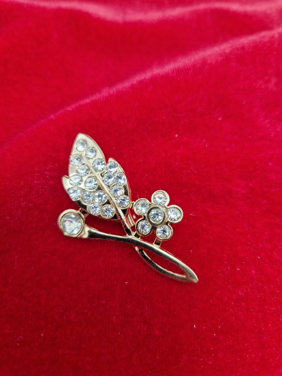 Брошь листочек с цветком Золотистый (1862620625) Брошь листочек с цветком Золотистый (1862620625)