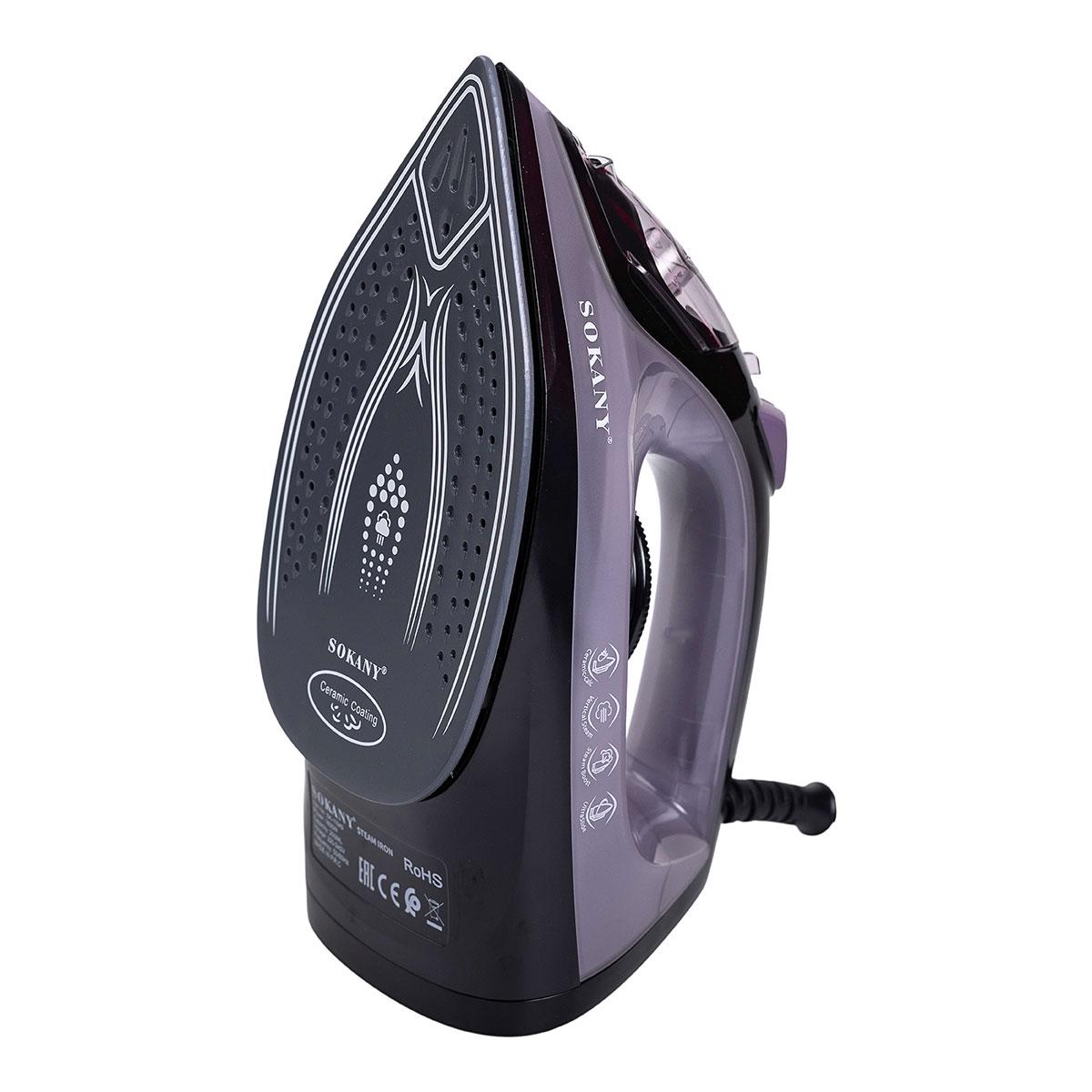 Утюг паровой ручной Sokany с керамическим покрытием бытовой с автоотключением 1800 Вт Фиолетовый (5920) - фото 8