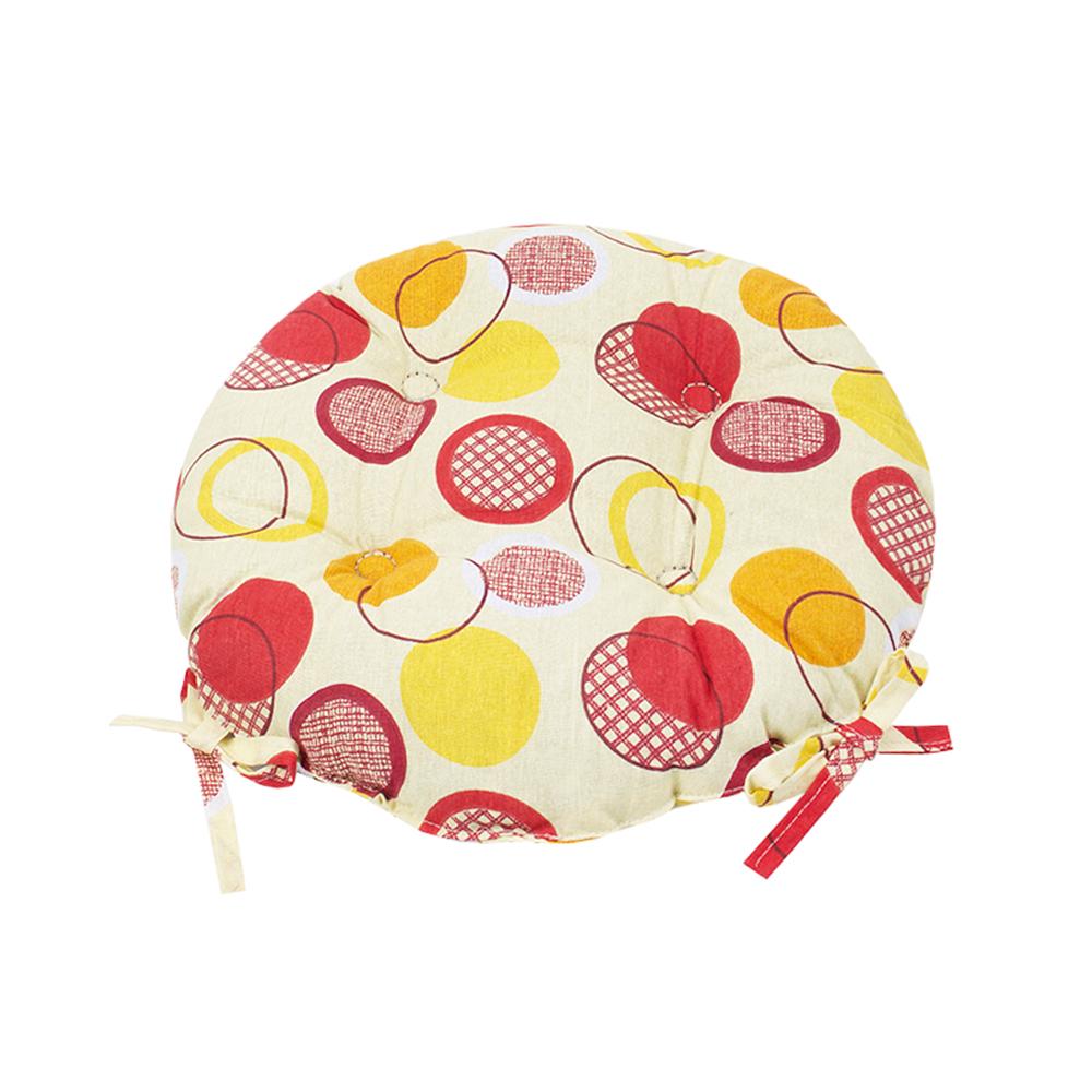 Подушка на стілець Lotus кругла Erin із зав'язками Ø 40 Жовтий